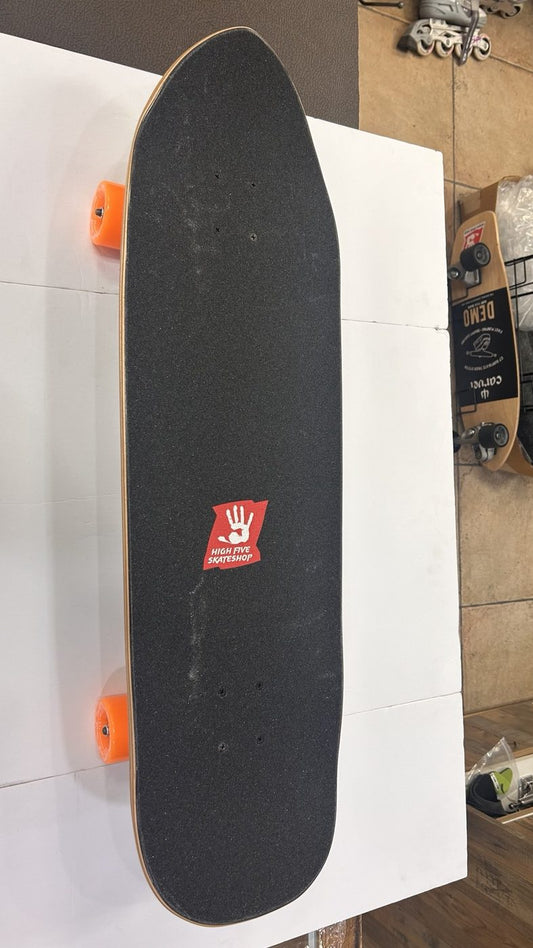 High Five Miami Cruiser Complete – Dark Stain / Orange Wheels, Gold Trucks
