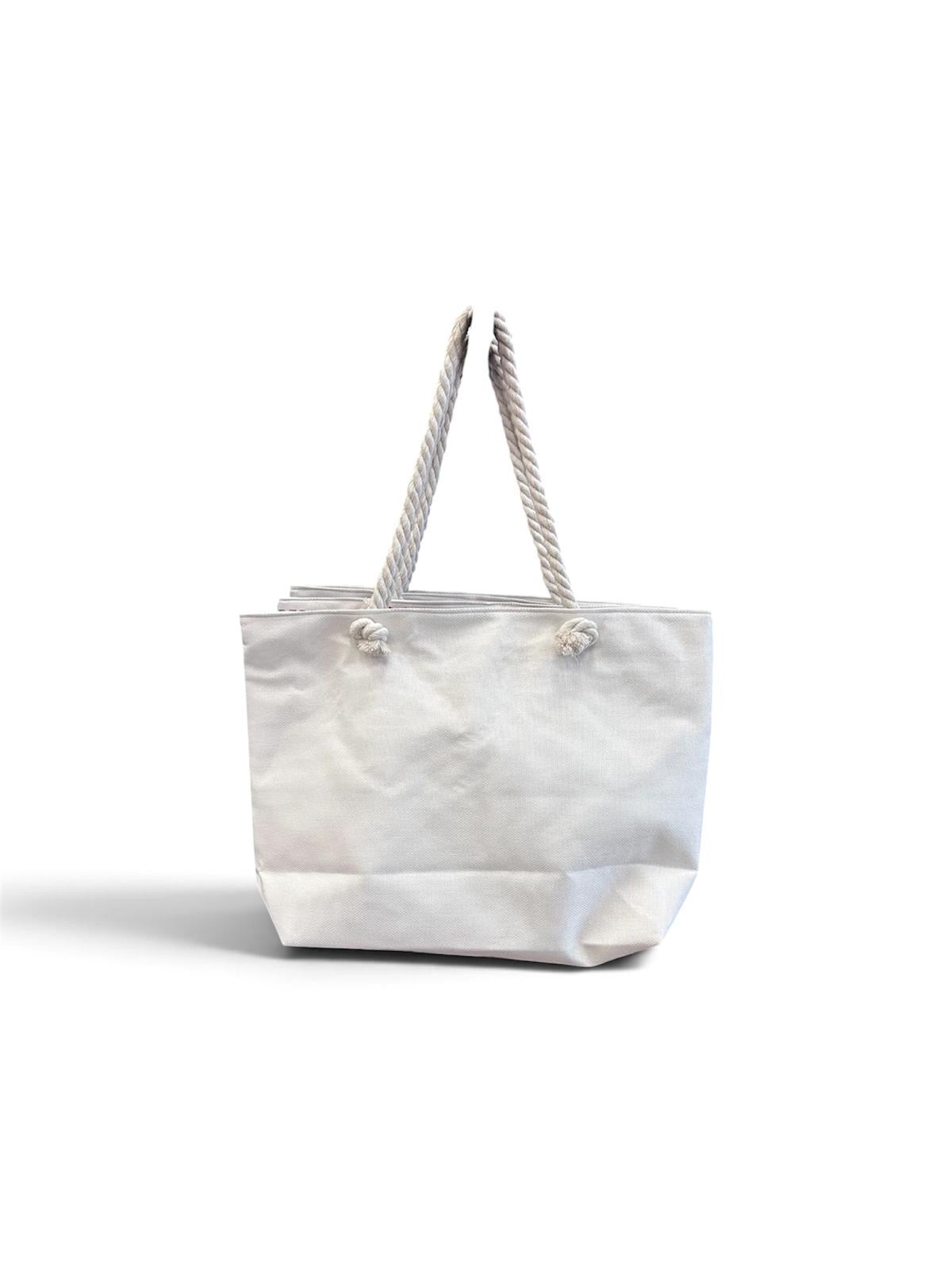 White Miami beach tote, back