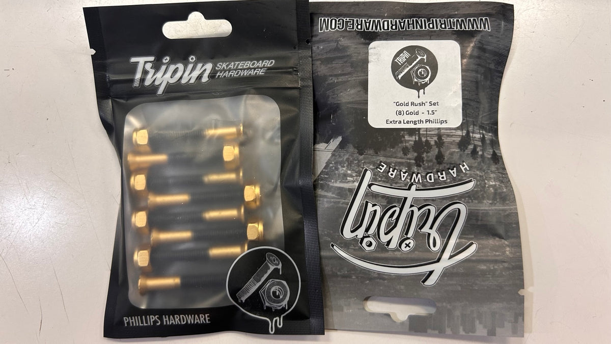 Tripin Gold Rush 1.5-inch extra length Phillips skateboard hardware set