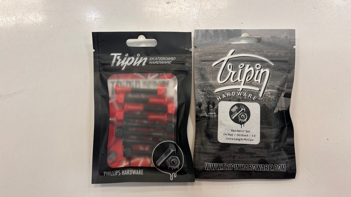 Tripin Red Hail 1.5-inch extra length Phillips skateboard hardware set