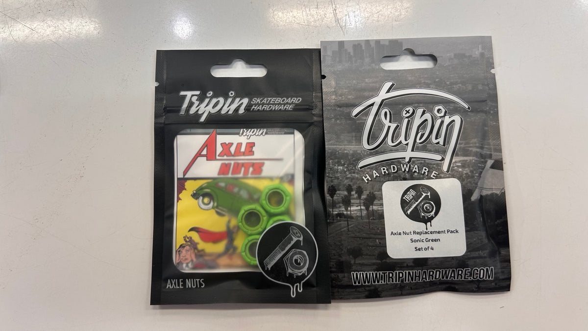 Tripin Hardware Sonic Green axle nut replacement pack, set of 4