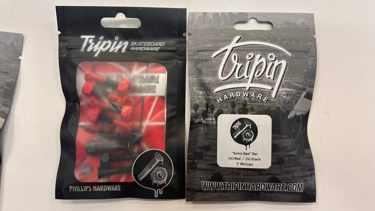 Tripin Sonic Red 1-inch Phillips skateboard hardware set